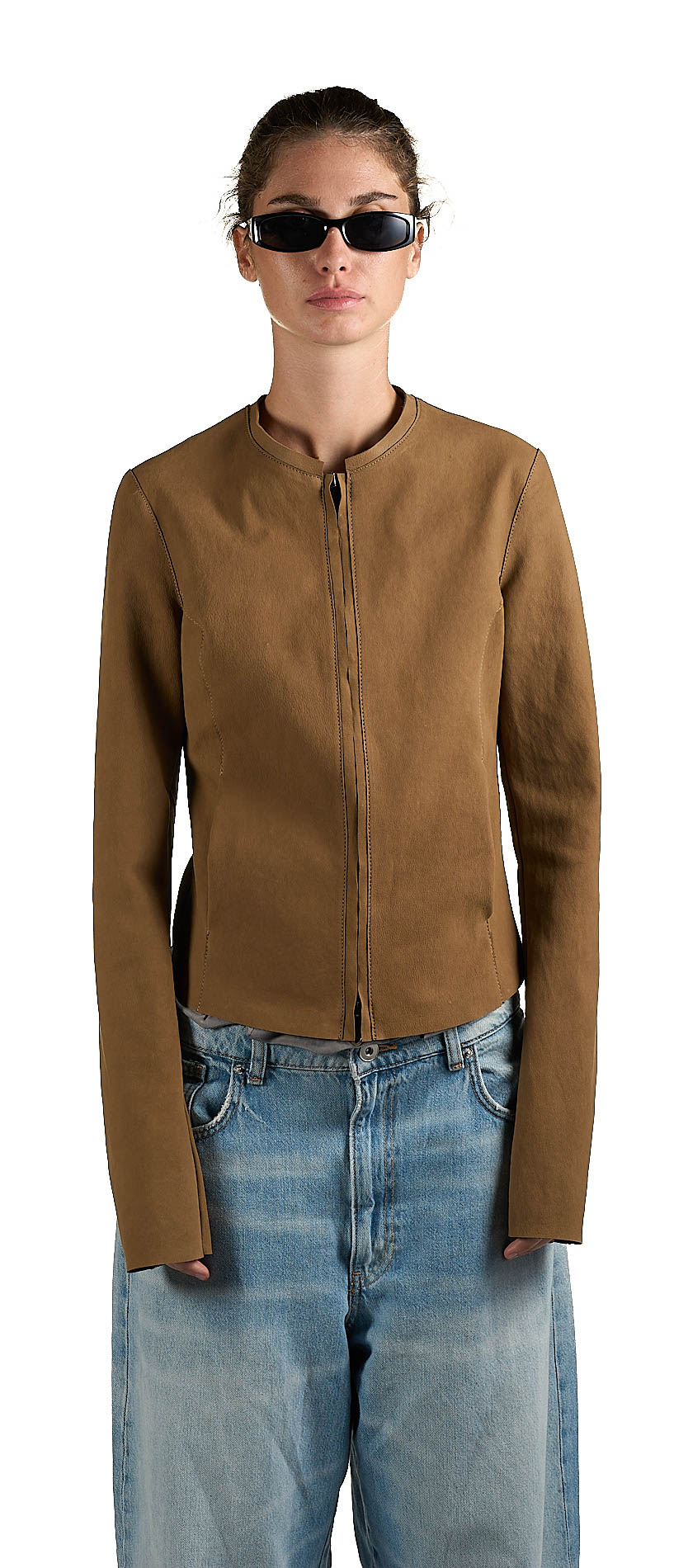 DANIELE BASTA LEATHER AND SILVER JACKET 